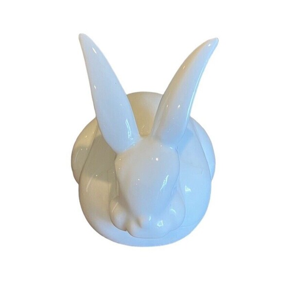 Vintage Dept 56 Porcelain White Bunny Figurine EASTER Rabbit - Picture 3 of 12